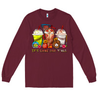 Burgundy It's Game Day Y'all Softball,Baseball,Basketball C Long Sleeve Tee - FaDigitalArtStudio