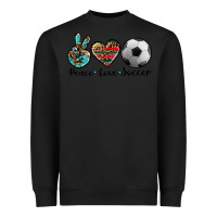 Black peace love soccer Heavyweight Sweatshirt - Artiststas