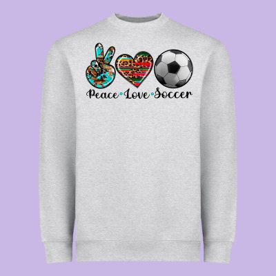 Peace Love Soccer Heavyweight Sweatshirt Designed By Artiststas