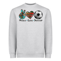 Heather Grey peace love soccer Heavyweight Sweatshirt - Artiststas