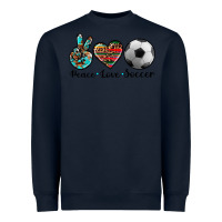 Navy peace love soccer Heavyweight Sweatshirt - Artiststas
