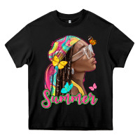 Black summer afro Heavy Core Tee - NancyCooperArtShop