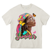 Cream summer afro Heavy Core Tee - NancyCooperArtShop