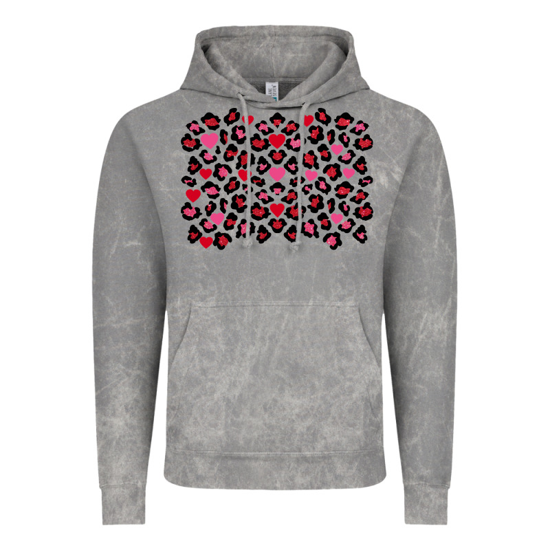 Valentine's Day Leopard And Heart Background Vintage Hoodie by FaDigitalArtStudio | Teevron