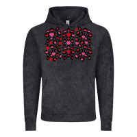 Vintage Black Valentine's Day leopard and heart background Vintage Hoodie - FaDigitalArtStudio
