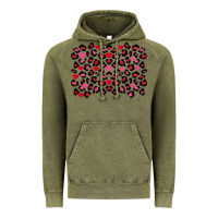 Vintage Olive Valentine's Day leopard and heart background Vintage Hoodie - FaDigitalArtStudio