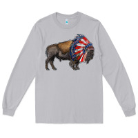 Moon Dust american bison with indian headdress Long Sleeve Tee - RanaPortraitStore