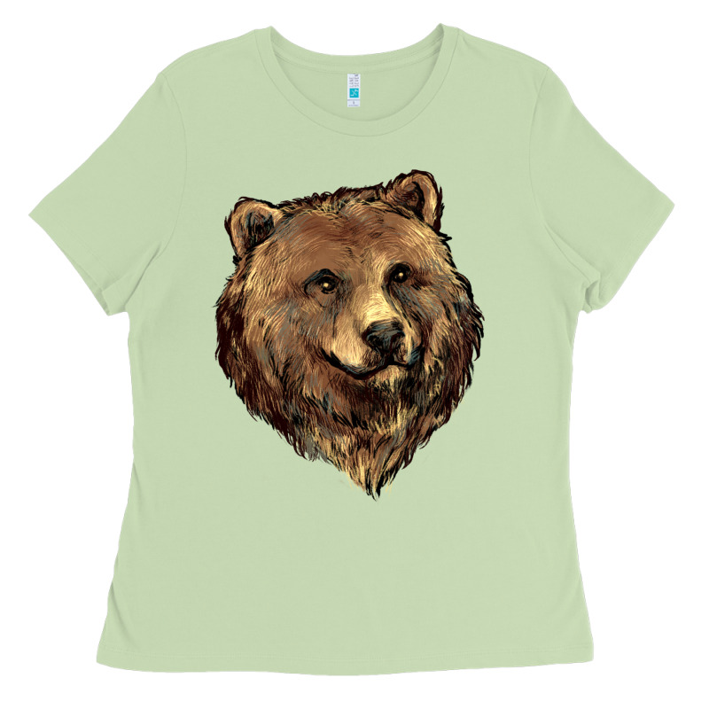 Grizzly Bear Head Ladies Tee by HowdyJamesFarm | Teevron