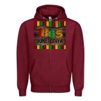 Burgundy 1865 juneteenth tumbler Zipper Hoodie - BarkalooDesign