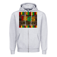 Heather Grey 1865 juneteenth tumbler Zipper Hoodie - BarkalooDesign