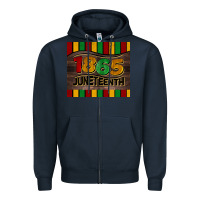 Navy 1865 juneteenth tumbler Zipper Hoodie - BarkalooDesign