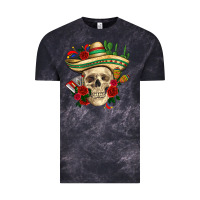 Cloud Black Di de los muertos with roses Mexico Vintage Tee - HowdyJamesFarm