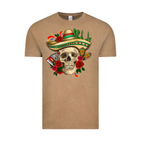 Vintage Coffee Di de los muertos with roses Mexico Vintage Tee - HowdyJamesFarm