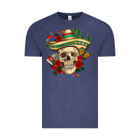 Vintage Denim Di de los muertos with roses Mexico Vintage Tee - HowdyJamesFarm