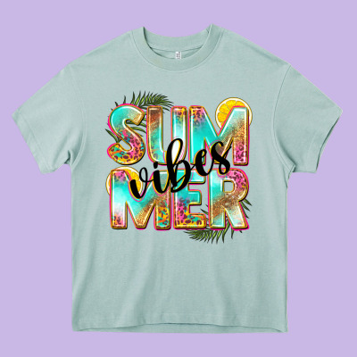 Summer Vibes Heavy Core Tee Designed By Nancycooperartshop