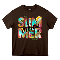 Chocolate Brown summer vibes Heavy Core Tee - NancyCooperArtShop