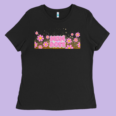 Mom Boss Daisies Ladies Tee Designed By Tumblerdesignbyshophia