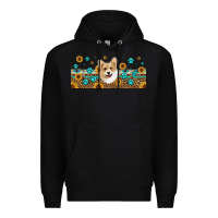 Black western corgi dog Premium Hoodie - Jasminsmagicworld