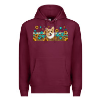 Burgundy western corgi dog Premium Hoodie - Jasminsmagicworld