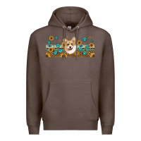 Coffee western corgi dog Premium Hoodie - Jasminsmagicworld