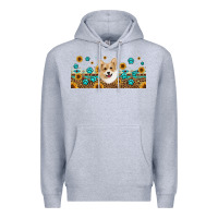 Heather Grey western corgi dog Premium Hoodie - Jasminsmagicworld