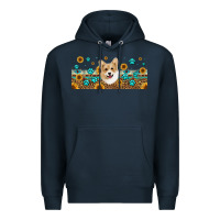 Navy western corgi dog Premium Hoodie - Jasminsmagicworld