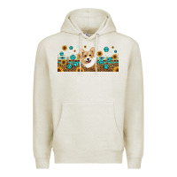 Oatmeal Heather western corgi dog Premium Hoodie - Jasminsmagicworld