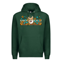 Sports Green western corgi dog Premium Hoodie - Jasminsmagicworld