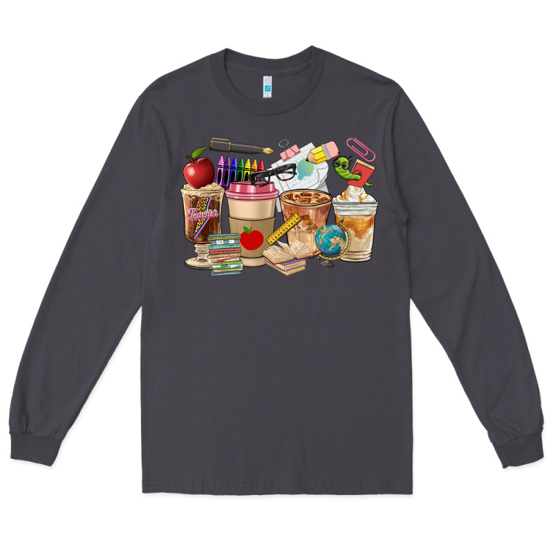 Teacher Coffee Cups Long Sleeve Tee by FaDigitalArtStudio | Teevron