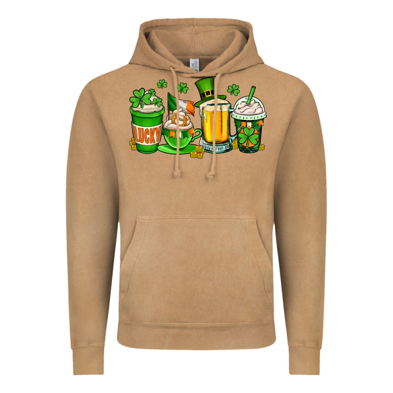 St. Patrick's Day Coffee Cups Vintage Hoodie by OliviaCreatesArt | Teevron