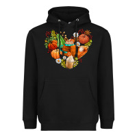 Black pumpkin and latte with fall Heavyweight Hoodie - AdoDesignShop