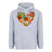 Heather Grey pumpkin and latte with fall Heavyweight Hoodie - AdoDesignShop