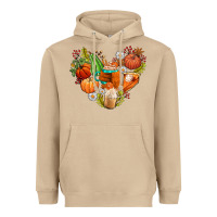 Mushroom pumpkin and latte with fall Heavyweight Hoodie - AdoDesignShop