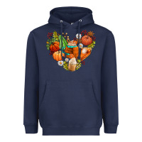 Navy pumpkin and latte with fall Heavyweight Hoodie - AdoDesignShop
