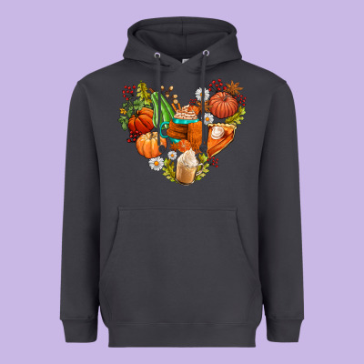 Pumpkin And Latte With Fall Heavyweight Hoodie Designed By Adodesignshop