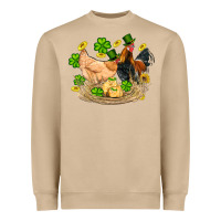 Mushroom st patricks day farm chicken rooster chick  shamrock gold Heavyweight Sweatshirt - Artiststas