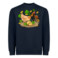 Navy st patricks day farm chicken rooster chick  shamrock gold Heavyweight Sweatshirt - Artiststas