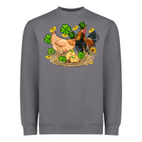 Storm st patricks day farm chicken rooster chick  shamrock gold Heavyweight Sweatshirt - Artiststas