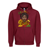 Burgundy little mister juneteenth black boy Zipper Hoodie - BarkalooDesign