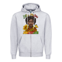 Heather Grey little mister juneteenth black boy Zipper Hoodie - BarkalooDesign