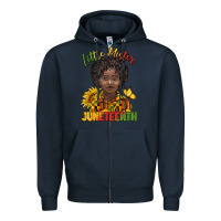 Navy little mister juneteenth black boy Zipper Hoodie - BarkalooDesign