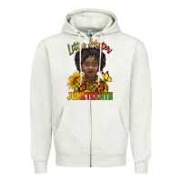 Oatmeal Heather little mister juneteenth black boy Zipper Hoodie - BarkalooDesign