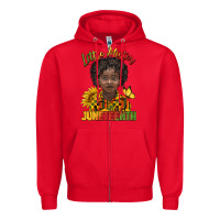 Red little mister juneteenth black boy Zipper Hoodie - BarkalooDesign