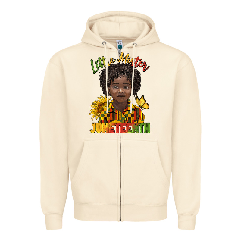 Little Mister Juneteenth Black Boy Zipper Hoodie by BarkalooDesign | Teevron