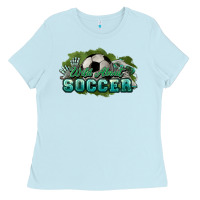 Baby Blue Wild about Soccer Ladies Tee - HowdyJamesFarm