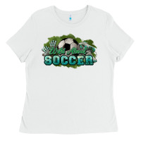 White Wild about Soccer Ladies Tee - HowdyJamesFarm