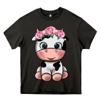 Asphalt cute cow Heavy Core Tee - texasbilliewilder