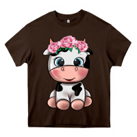 Chocolate Brown cute cow Heavy Core Tee - texasbilliewilder