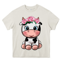 Cream cute cow Heavy Core Tee - texasbilliewilder