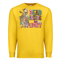 Lemon easter dead inside but lucky  with skeleton Premium Sweatshirt - AdoDesignShop